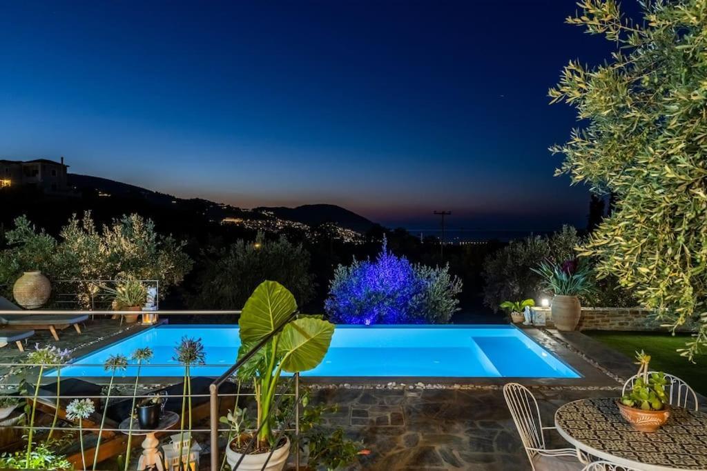 Skopelos Blue Heaven Pool Villa In Olive Grove Exterior photo