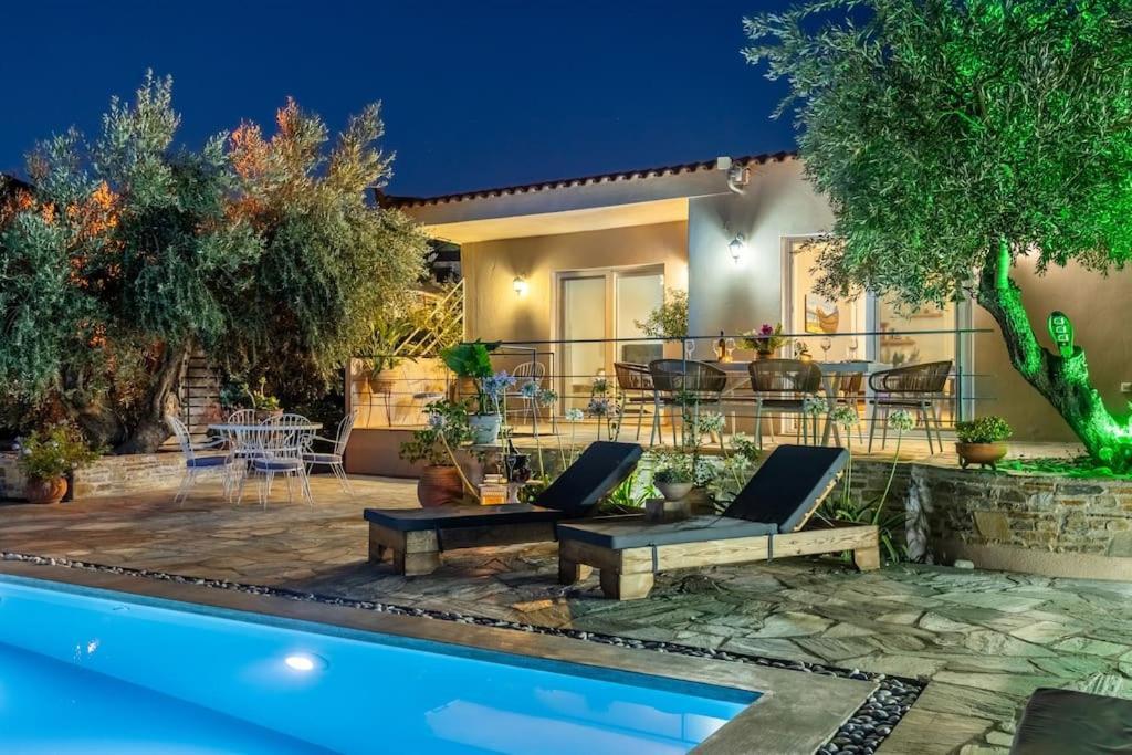Skopelos Blue Heaven Pool Villa In Olive Grove Exterior photo