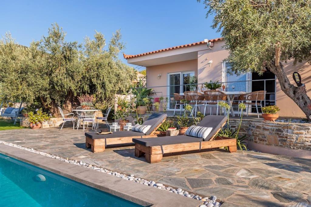 Skopelos Blue Heaven Pool Villa In Olive Grove Exterior photo