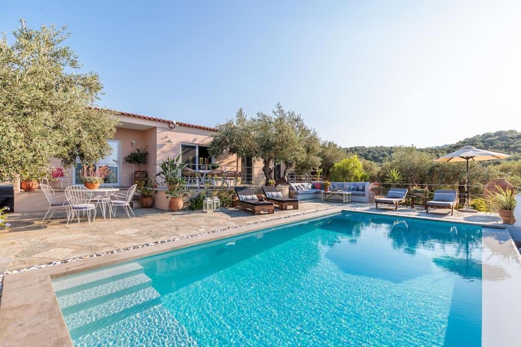 Skopelos Blue Heaven Pool Villa In Olive Grove Exterior photo