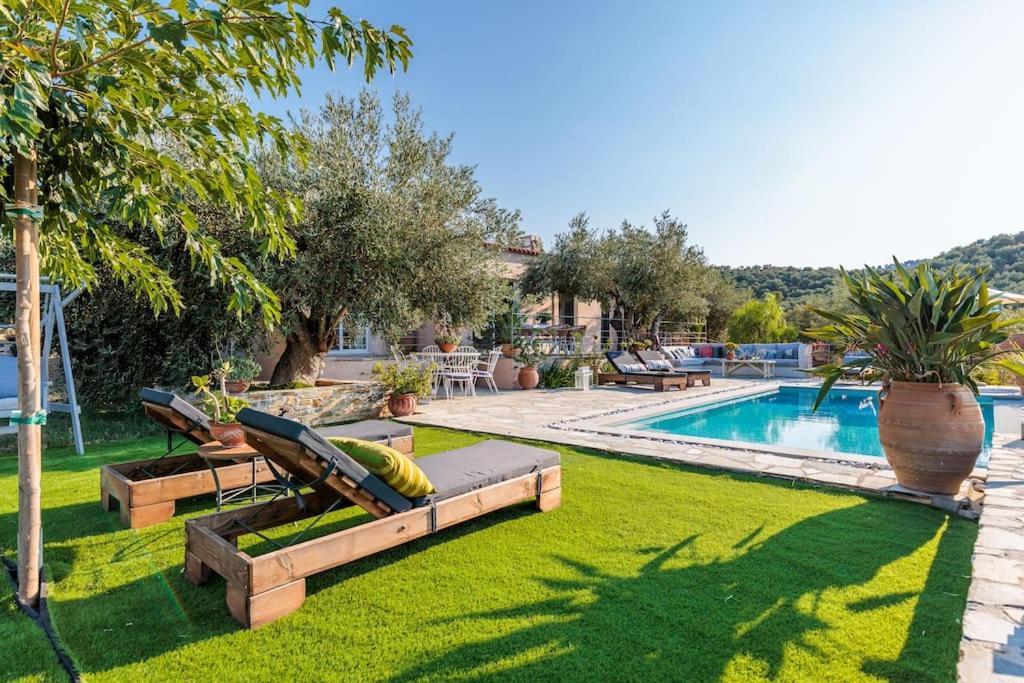 Skopelos Blue Heaven Pool Villa In Olive Grove Exterior photo